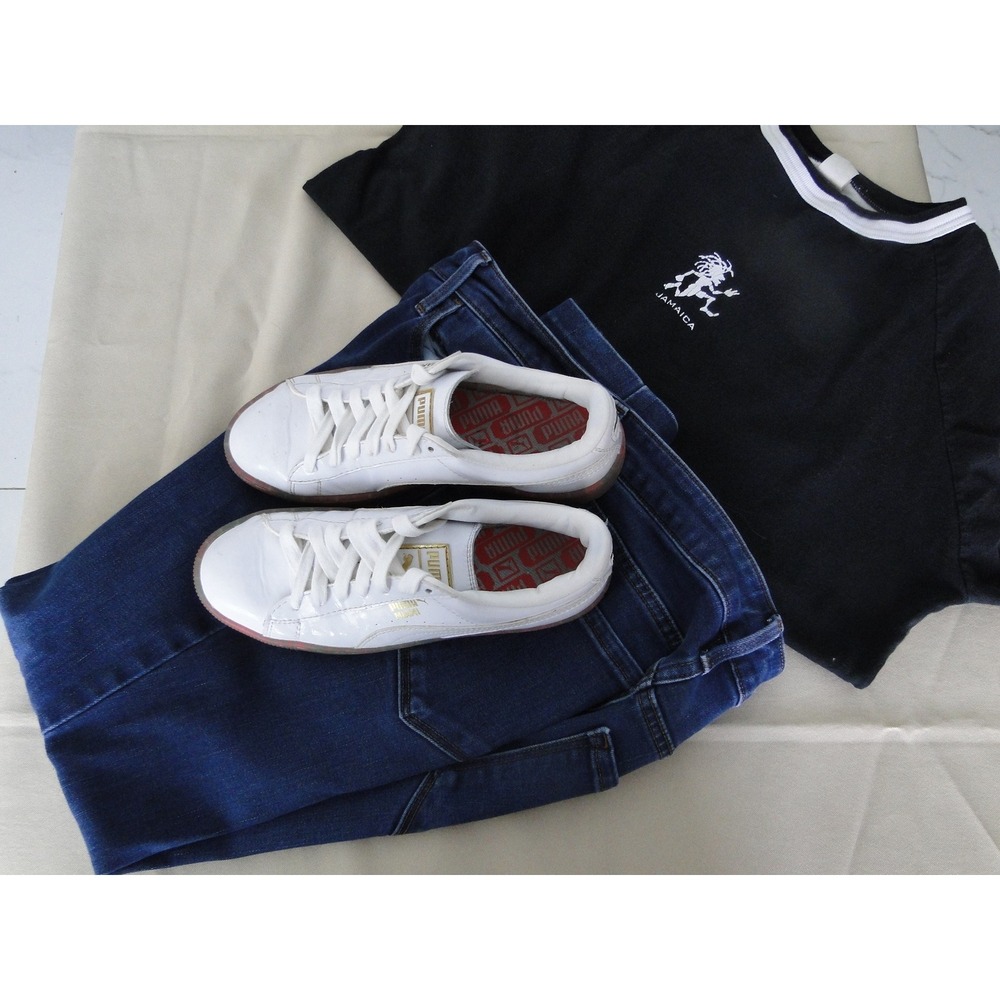 Puma Miami White Leather Low Top Sneakers Casual Streetwear Shoes